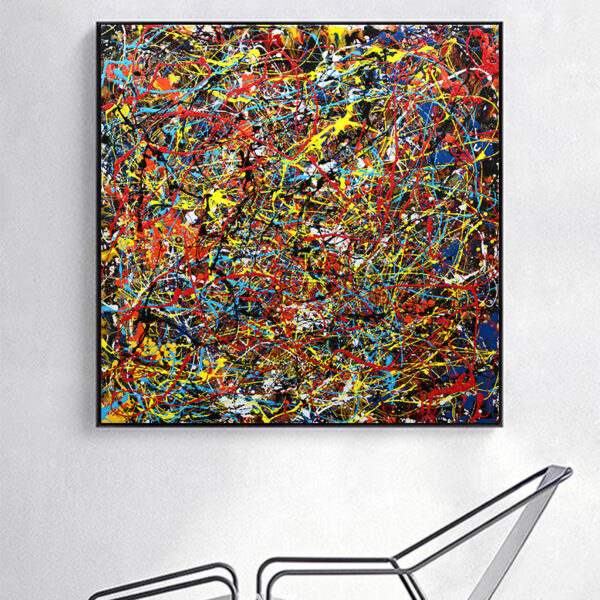 Abstract Colorful Lines Graffiti Canvas Painting For Home - Image 5