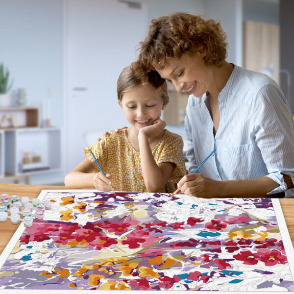 Flower Wall Art Oil Painting By Number Drawing Canvas - Image 3