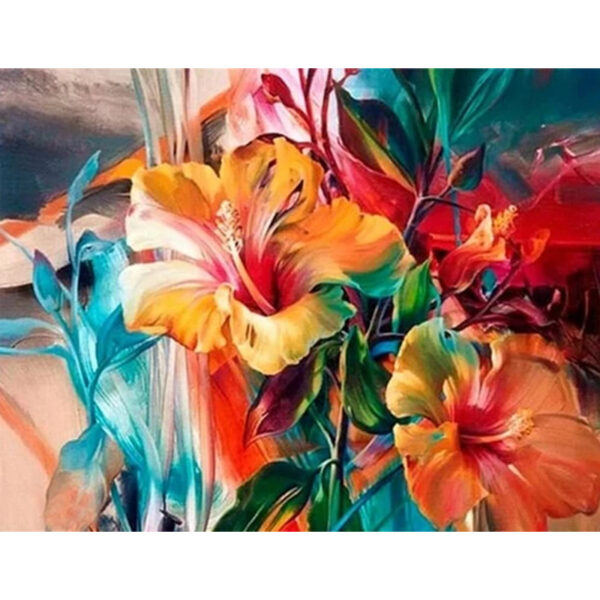 Colorful Flower Oil Picture HandPainted On Canvas - Image 2