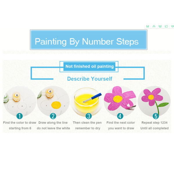 60×75cm Butterfly Leaf House Painting By Numbers - Image 10