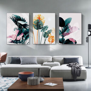 Flowers Nordic Style Paint By Numbers For Home Wall Art, Set Of 3
