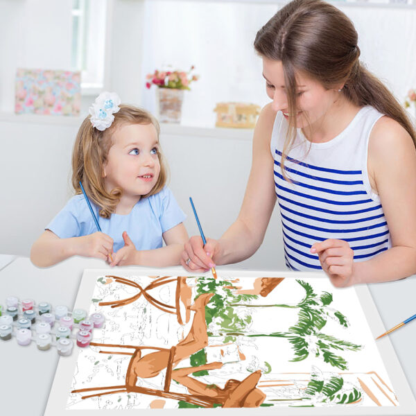 Fresh Plants Woman Painting By Numbers DIY Wall Art, Set Of 2 - Image 6