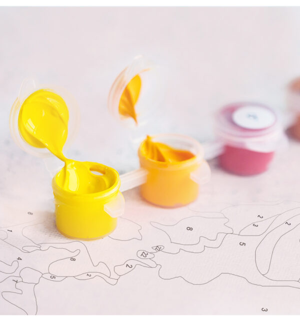 Abstract Sunset Landscape Drawing Coloring By Numbers - Image 3