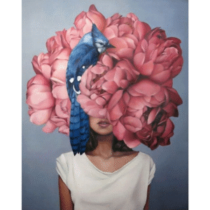Flowers Girl With Bird Paint By Number