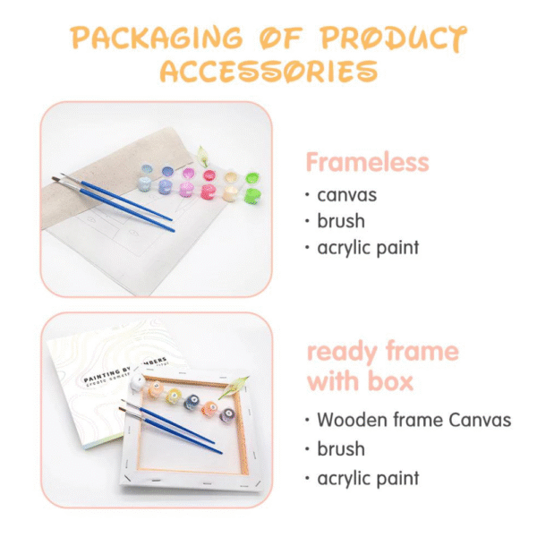 DIY Numbers Painting Kit, Cute Girl With Long Hair - Image 3